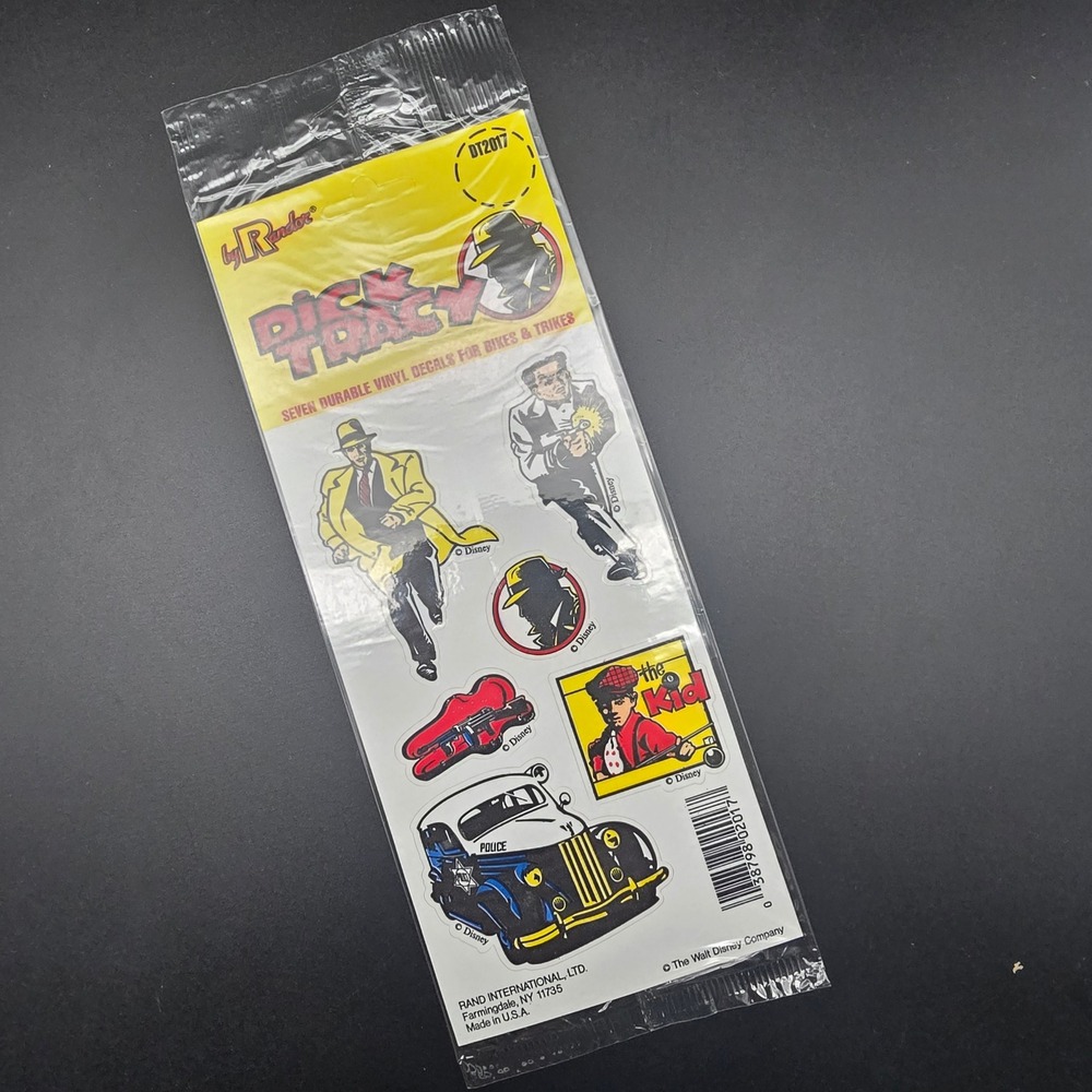 Vintage Dick Tracy Vinyl Decals 7 Pack Rand International Disney